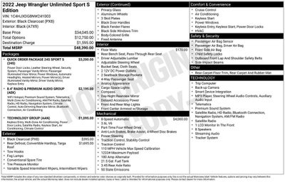 2022 Jeep Wrangler Unlimited Sport S 4x4