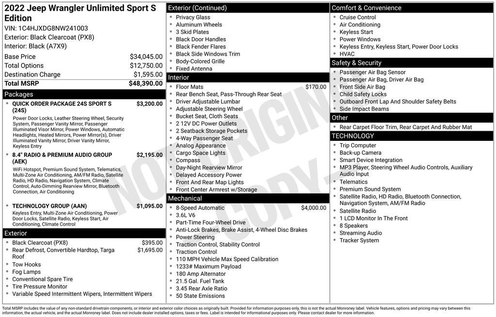 2022 Jeep Wrangler Unlimited Sport S 4x4