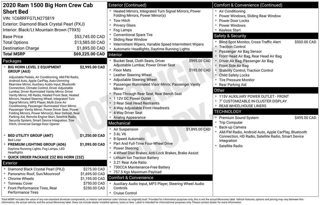 2020 RAM 1500 Big Horn
