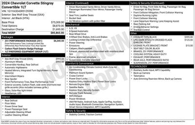 2024 Chevrolet Corvette Stingray 1LT