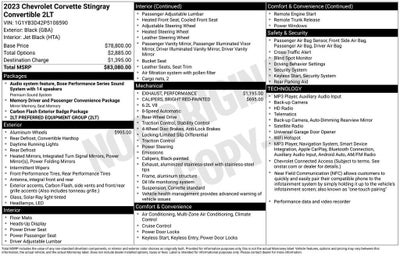 2023 Chevrolet Corvette Stingray 2LT