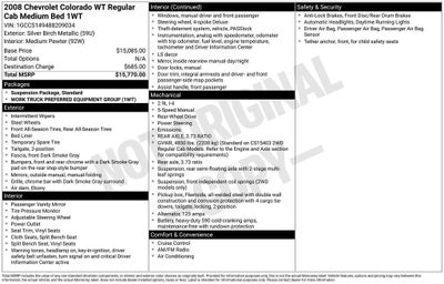 2008 Chevrolet Colorado Work Truck