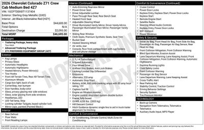 2026 Chevrolet Colorado Z71