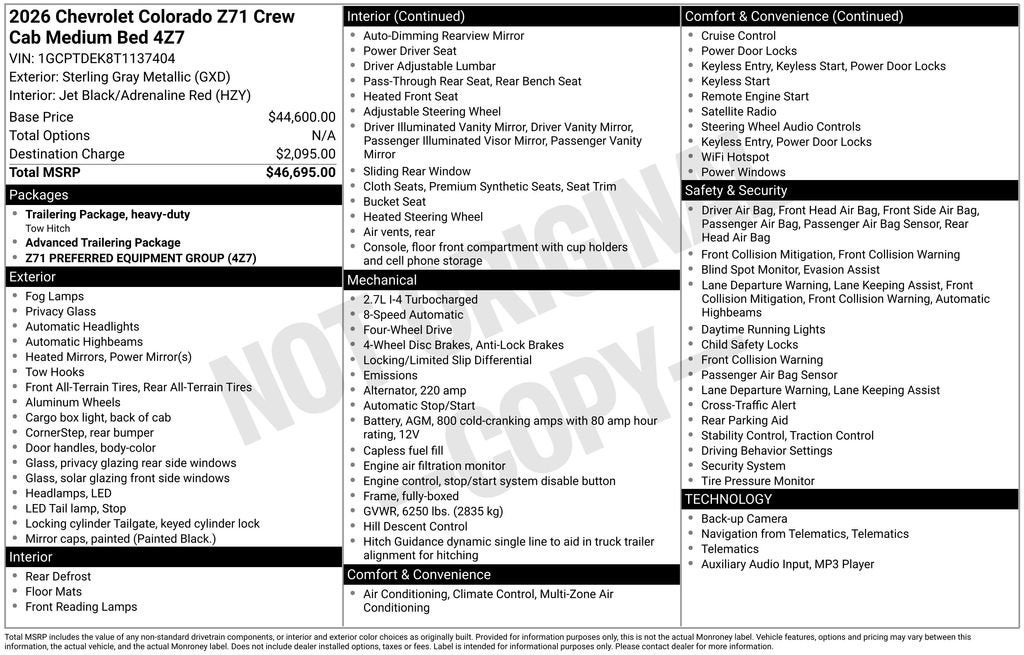 2026 Chevrolet Colorado Z71