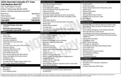 2026 Chevrolet Colorado Z71