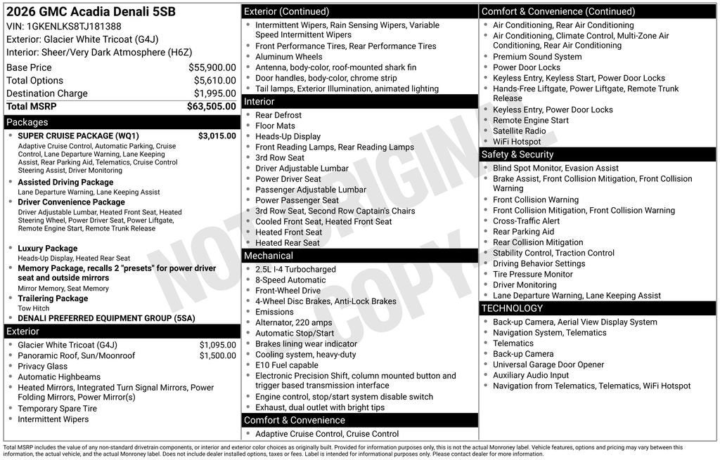 2026 GMC Acadia Denali
