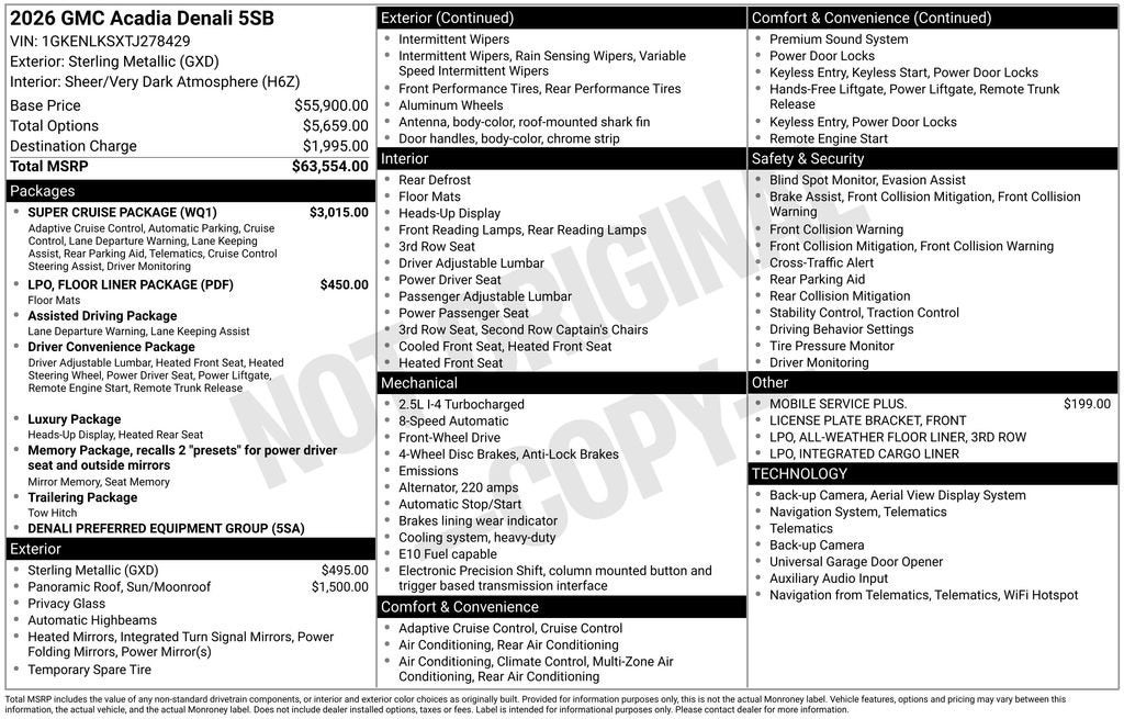 2026 GMC Acadia Denali