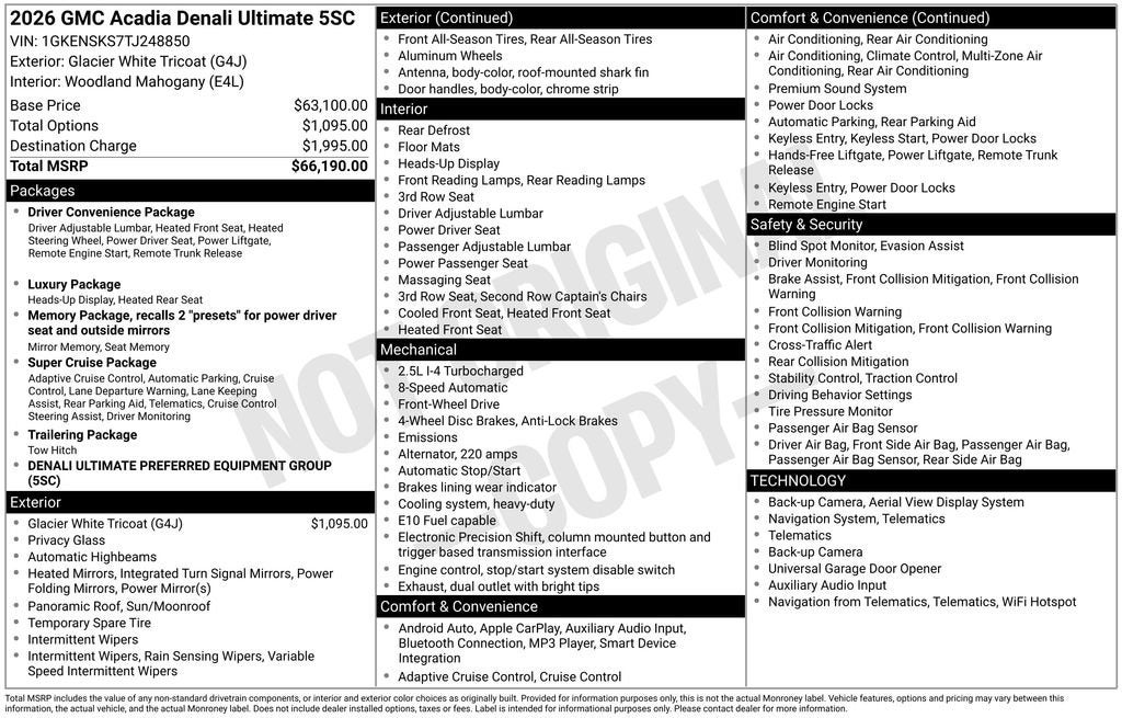 2026 GMC Acadia Denali Ultimate
