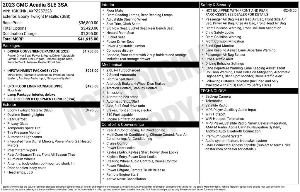2023 GMC Acadia SLE
