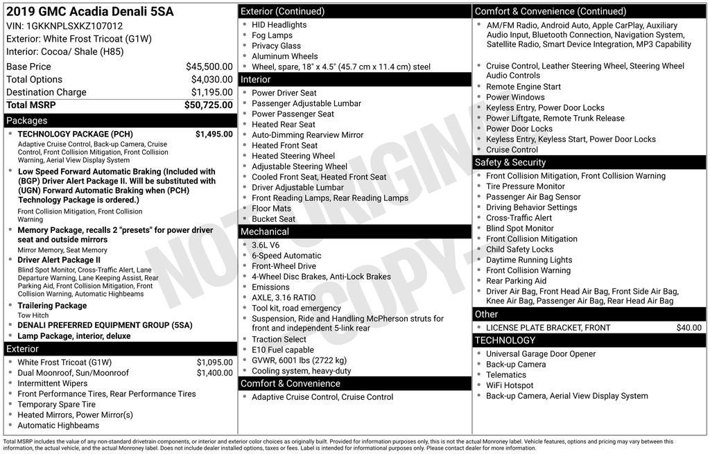 2019 GMC Acadia Denali