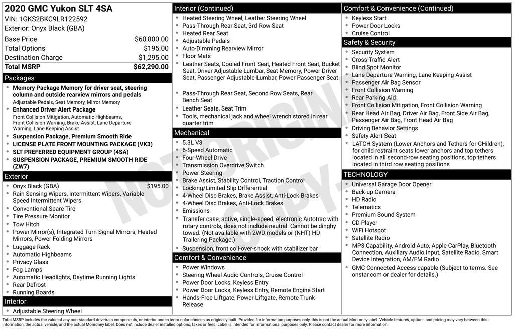 2020 GMC Yukon SLT