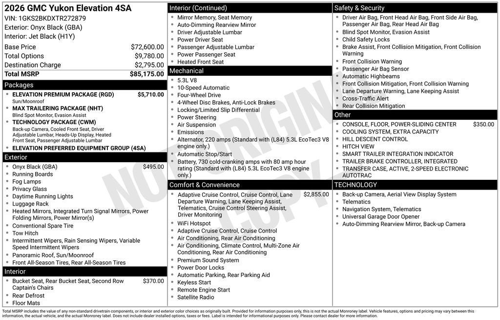 2026 GMC Yukon Elevation