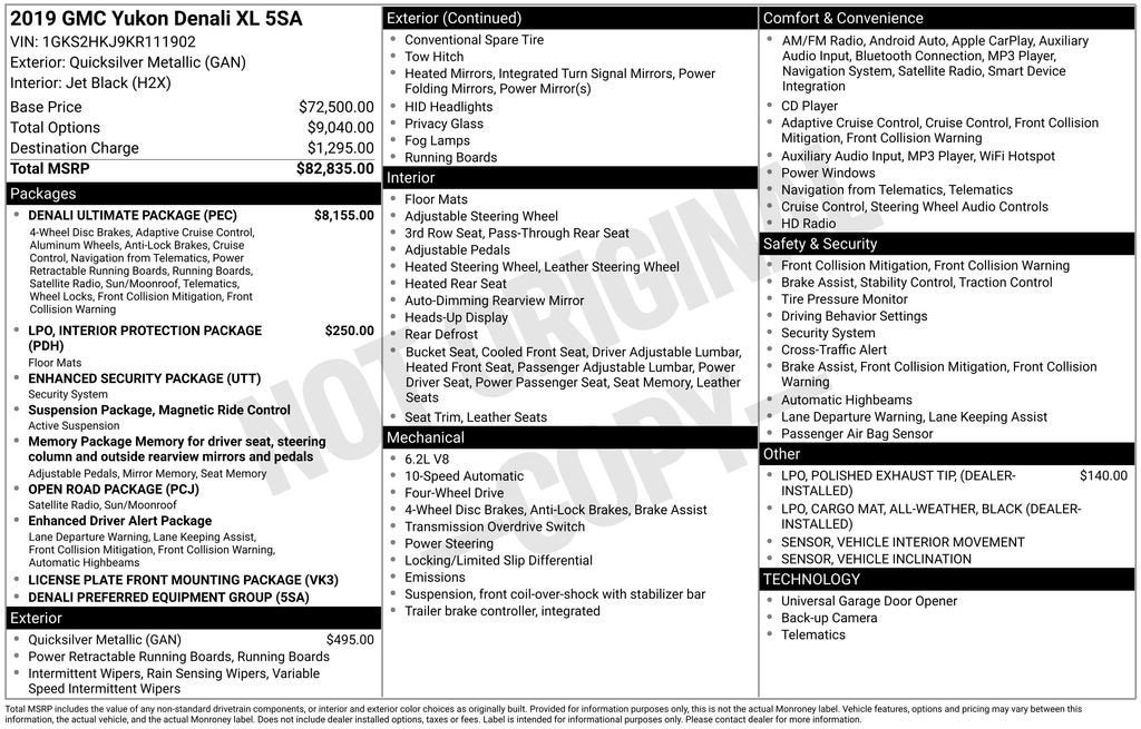 2019 GMC Yukon XL Denali