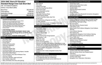 2026 GMC Sierra EV Elevation Standard Range