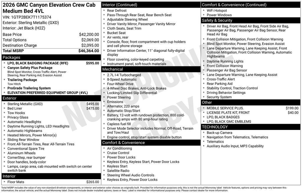 2026 GMC Canyon Elevation