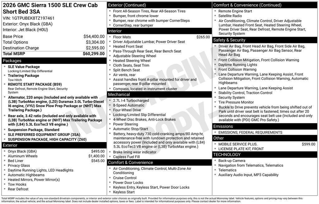 2026 GMC Sierra 1500 SLE