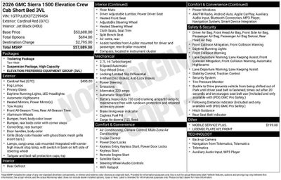 2026 GMC Sierra 1500 Elevation