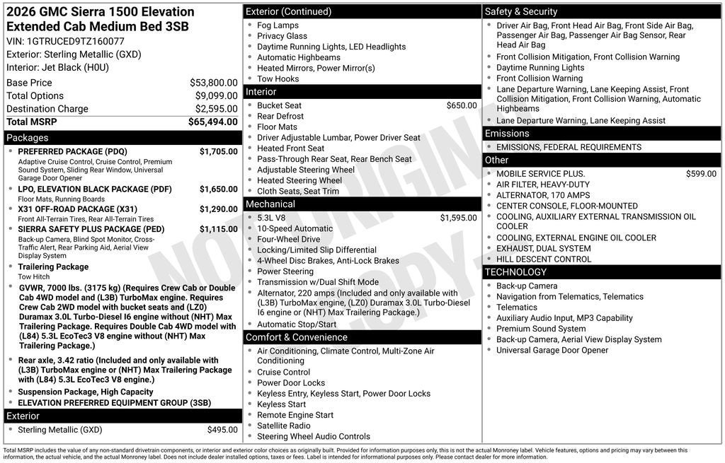 2026 GMC Sierra 1500 Elevation