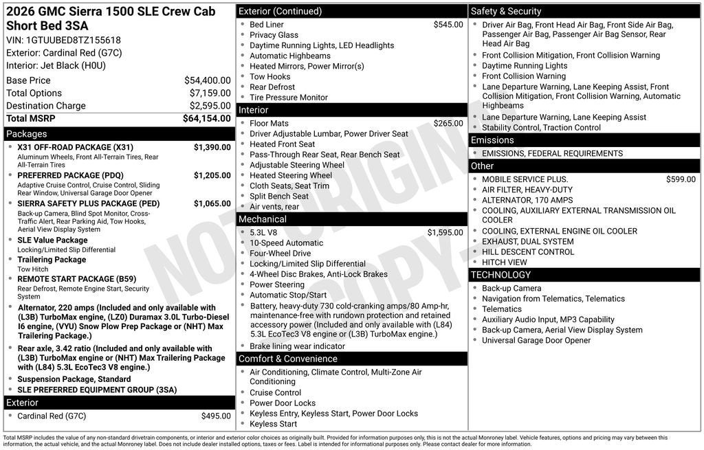 2026 GMC Sierra 1500 SLE