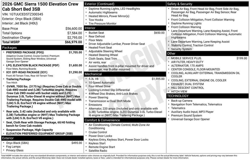 2026 GMC Sierra 1500 Elevation