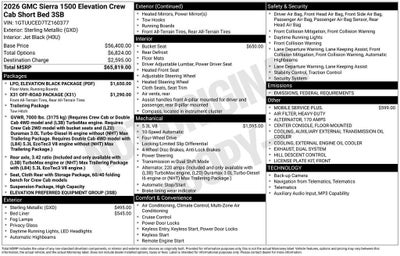2026 GMC Sierra 1500 Elevation