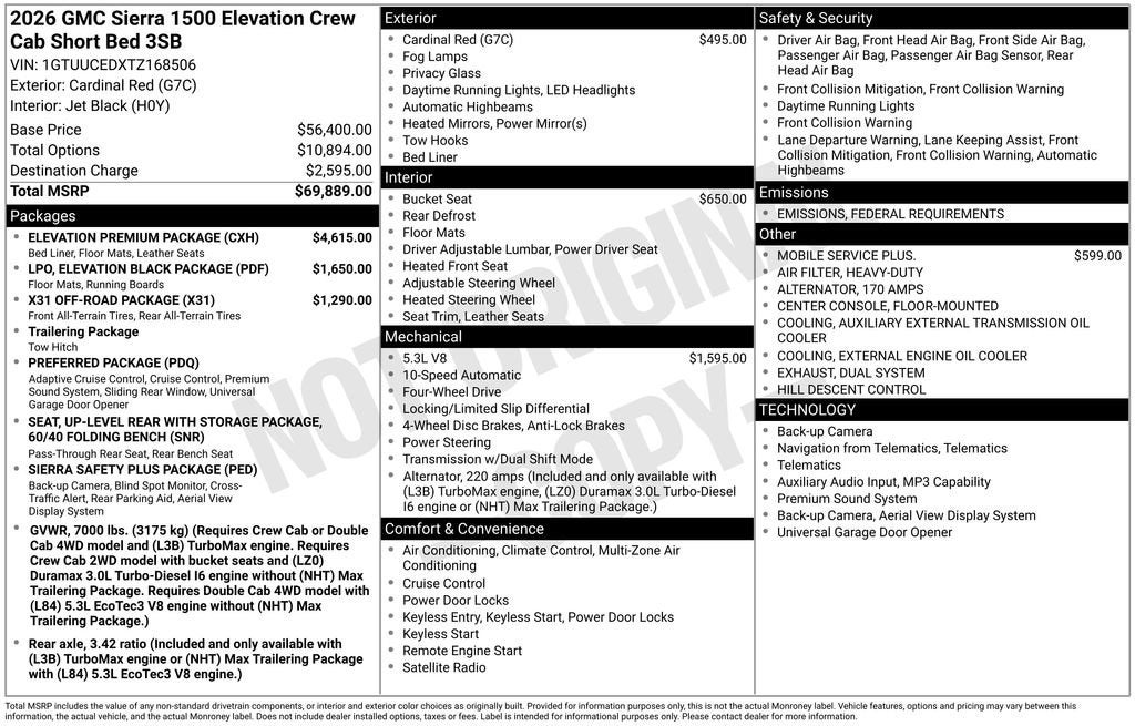 2026 GMC Sierra 1500 Elevation