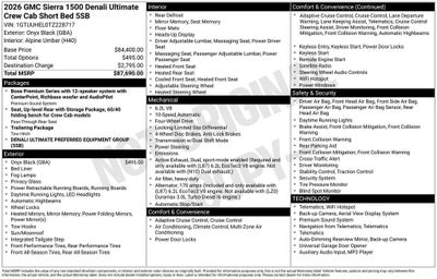 2026 GMC Sierra 1500 Denali Ultimate