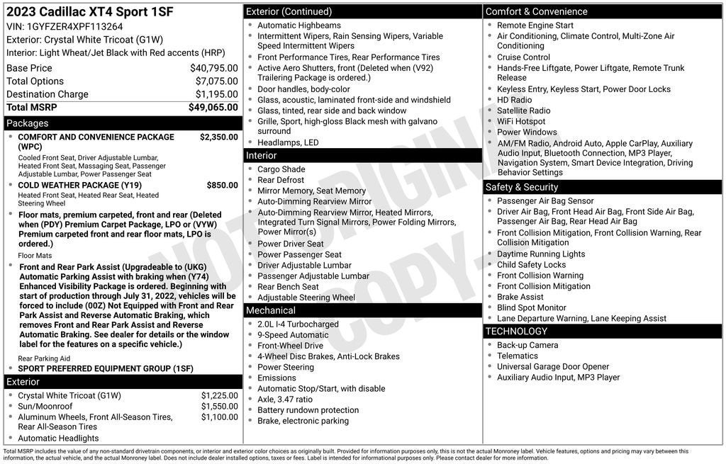 2023 Cadillac XT4 Sport