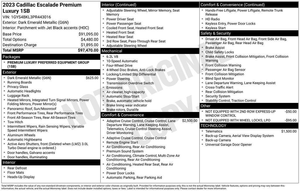 2023 Cadillac Escalade Premium Luxury