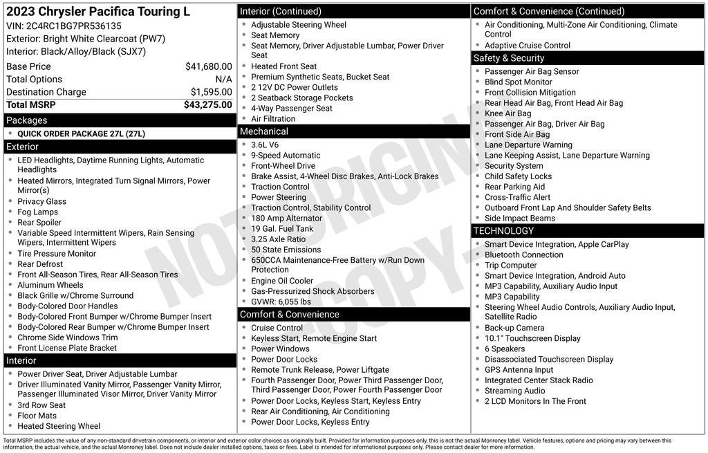 2023 Chrysler Pacifica Touring L