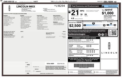 2014 Lincoln MKX 4DR FWD PREMIERE