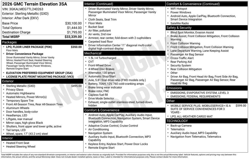 2026 GMC Terrain Elevation