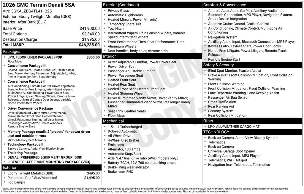 2026 GMC Terrain Denali