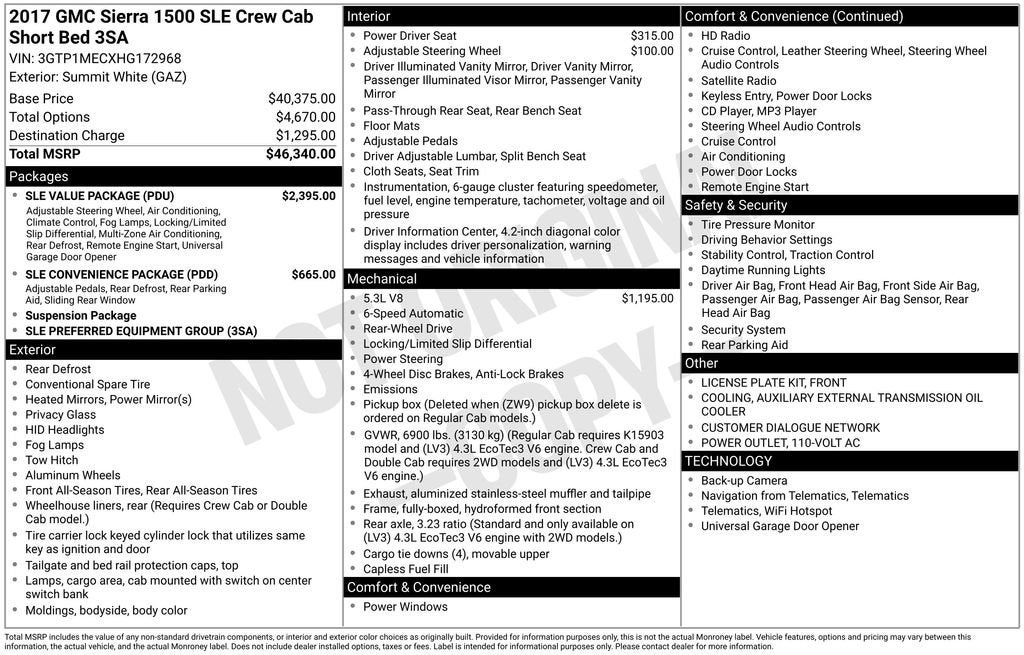 2017 GMC Sierra 1500 SLE