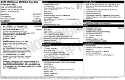 2026 GMC Sierra 1500 SLT
