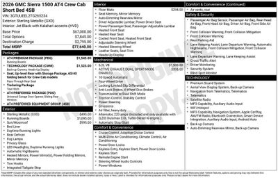 2026 GMC Sierra 1500 AT4