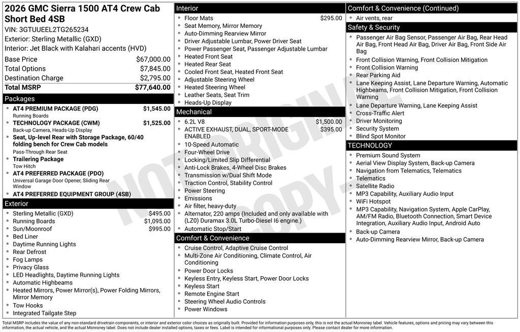 2026 GMC Sierra 1500 AT4