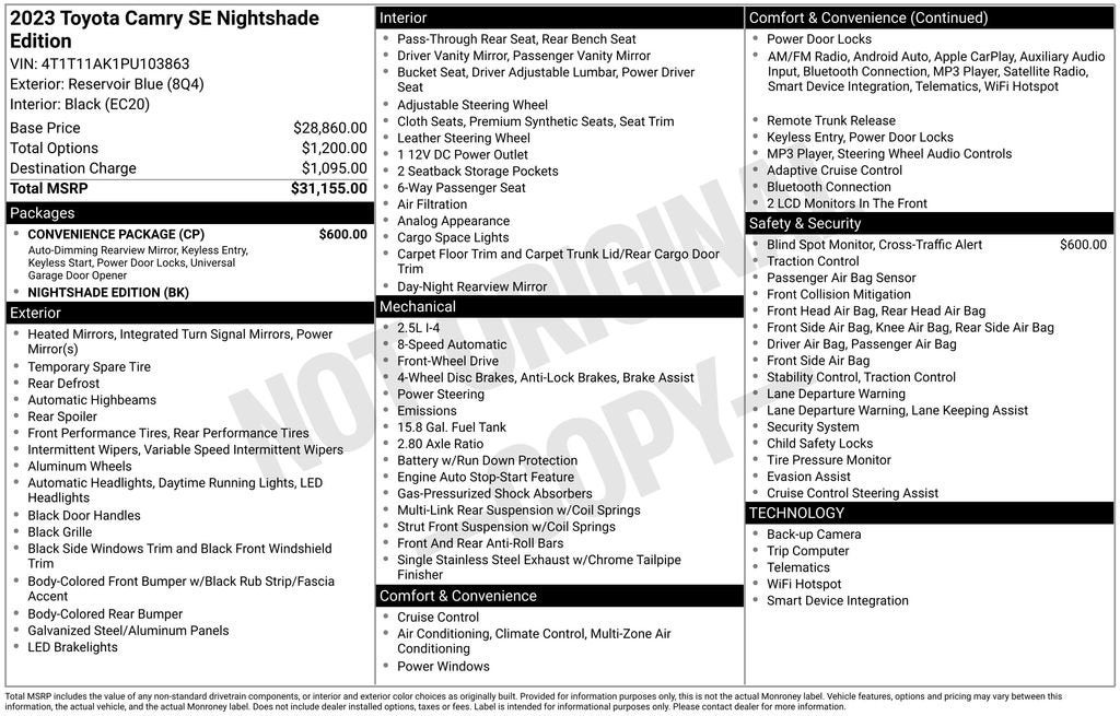 2023 Toyota Camry SE