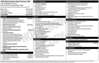 2026 Buick Enclave Sport Touring