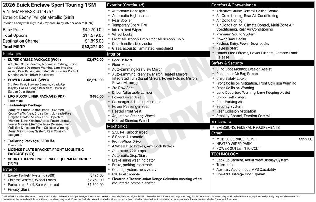 2026 Buick Enclave Sport Touring