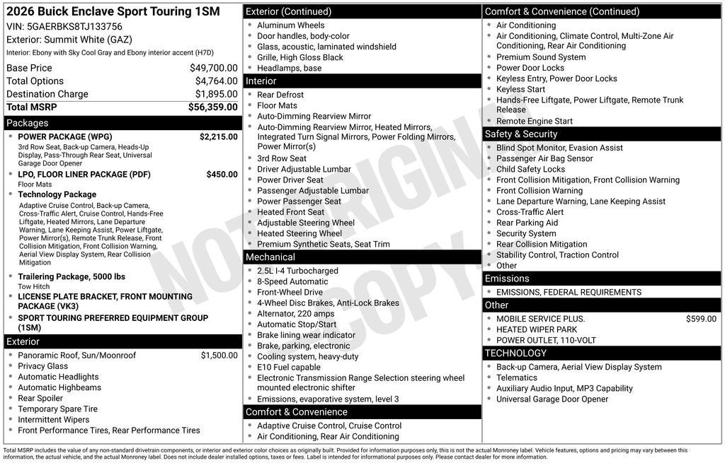 2026 Buick Enclave Sport Touring