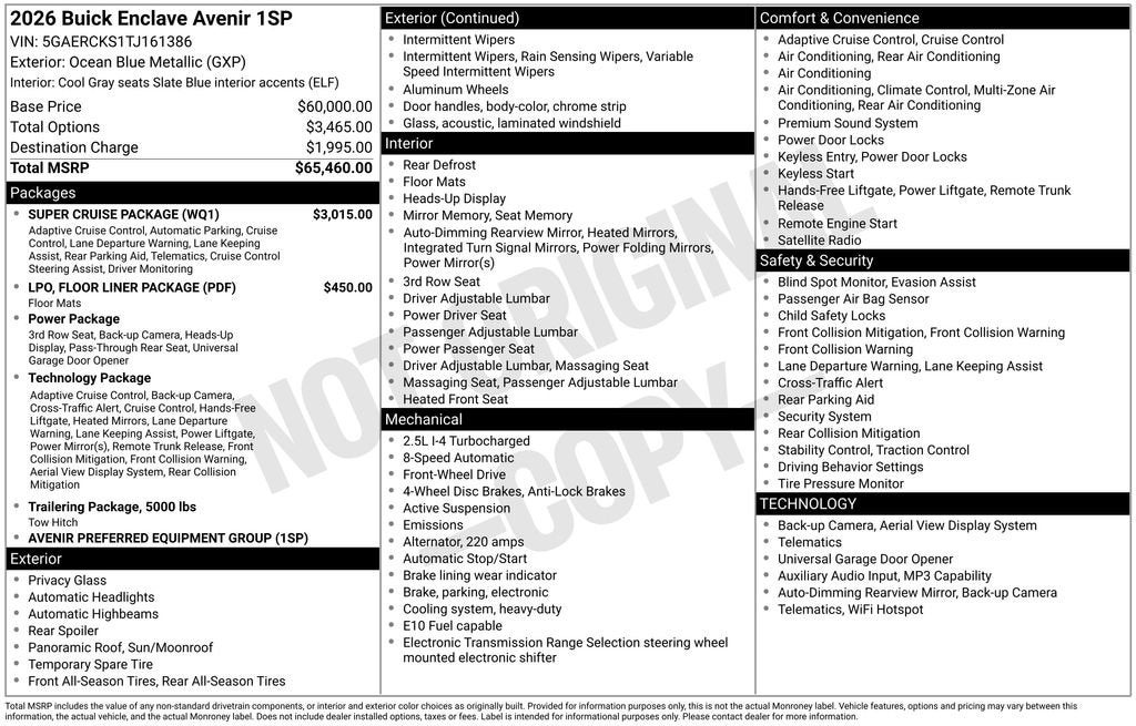2026 Buick Enclave Avenir