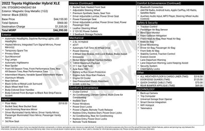 2022 Toyota Highlander Hybrid XLE