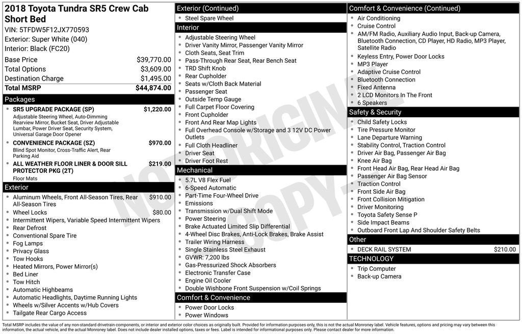 2018 Toyota Tundra 4WD SR5