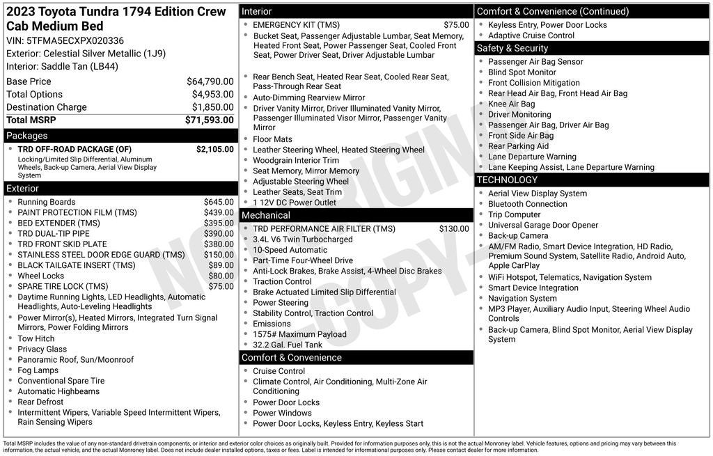 2023 Toyota Tundra 1794 Edition