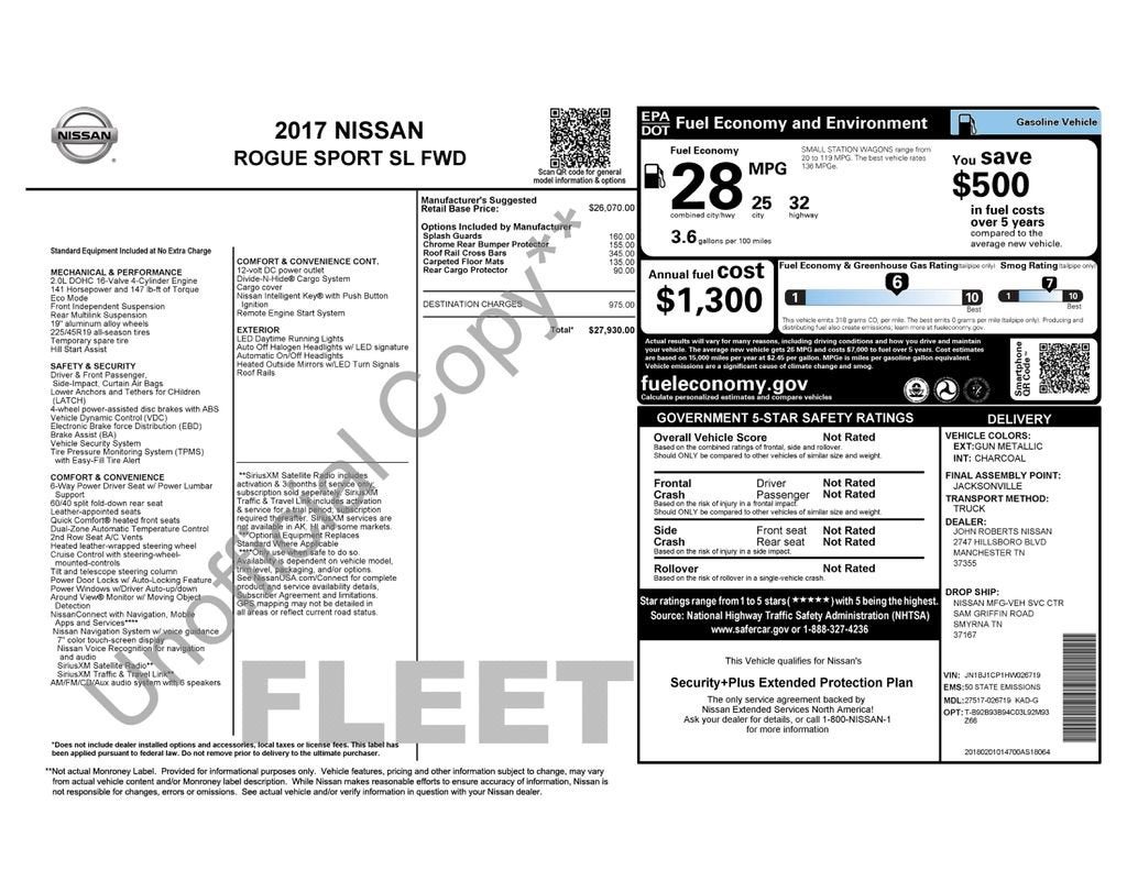2017 Nissan Rogue Sport SL