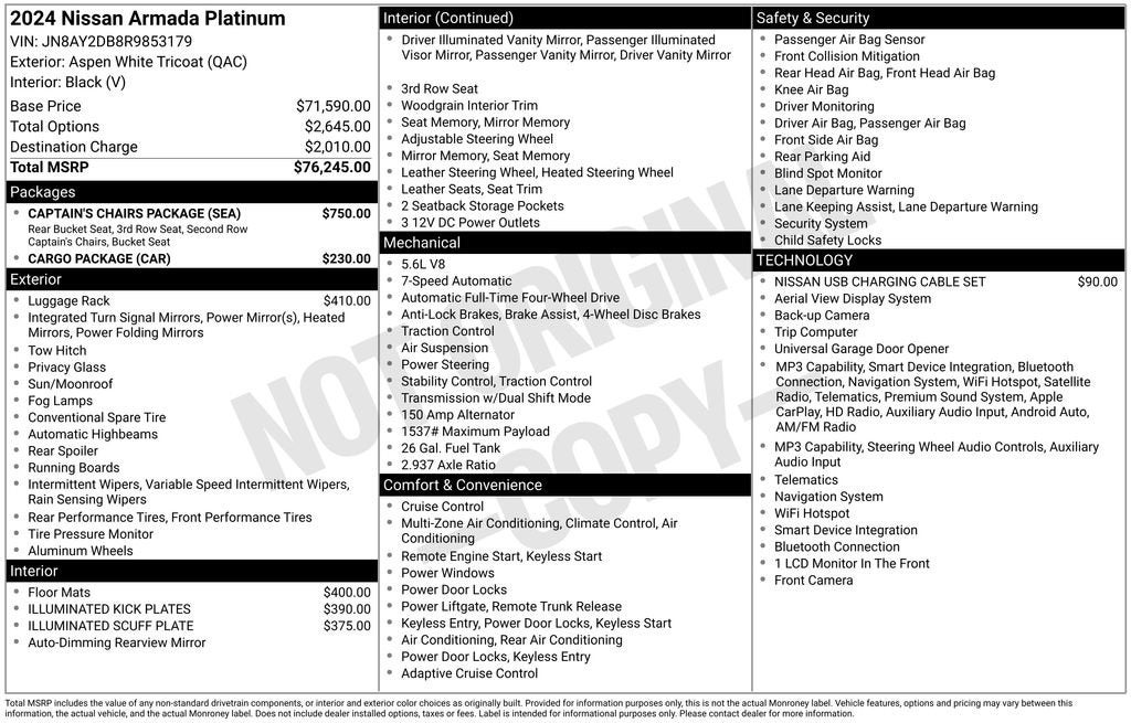 2024 Nissan Armada Platinum