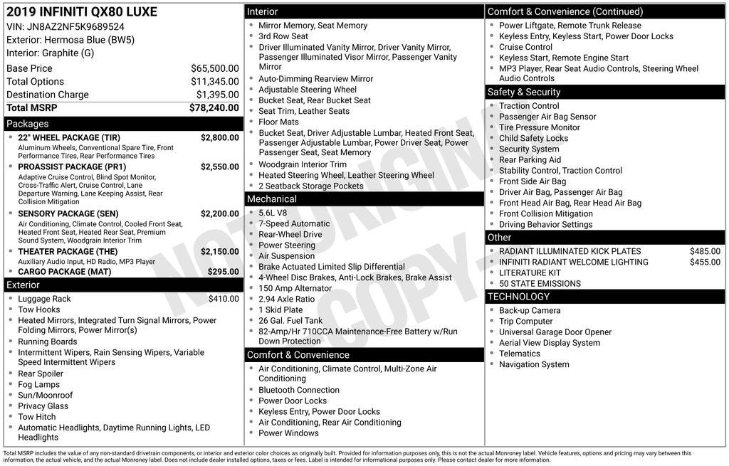 2019 INFINITI QX80 LUXE