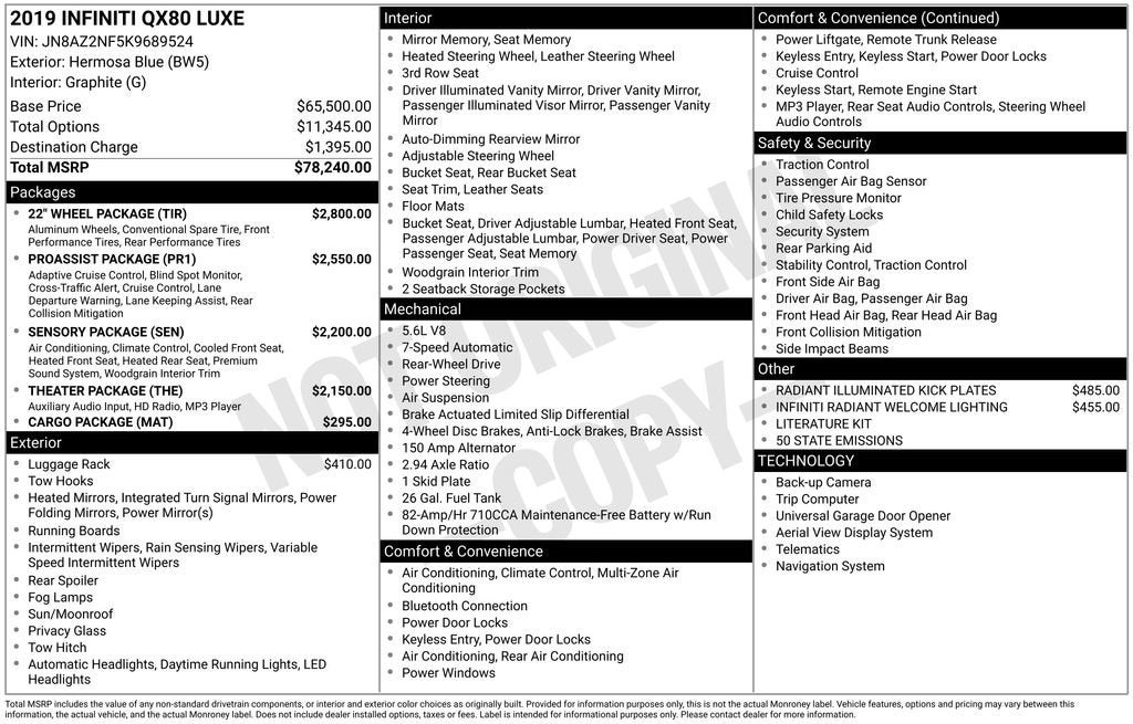 2019 INFINITI QX80 LUXE