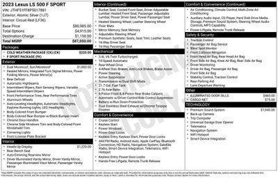 2023 Lexus LS LS 500 F SPORT